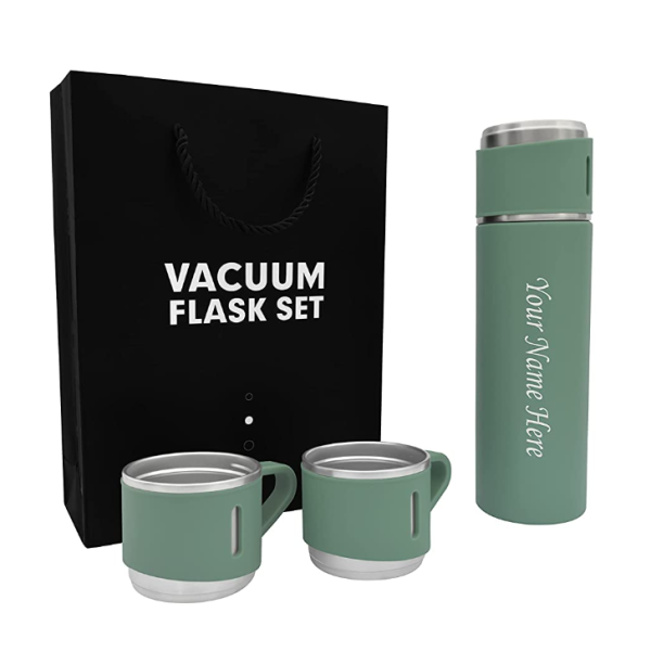  Stainless Steel Vacuum Flask Set With 3 Steel Cups